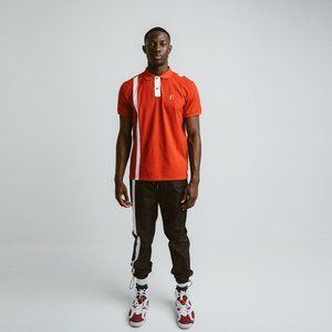 AB Liquid Red Cotton Short Sleeve Polo Shirts